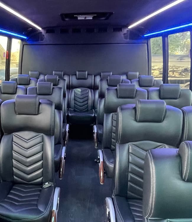 Executive Mini Coach rear executive passenger seating