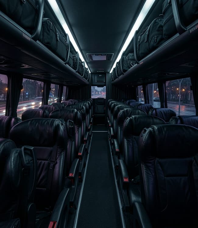 Full-Size Bus rear executive passenger seating