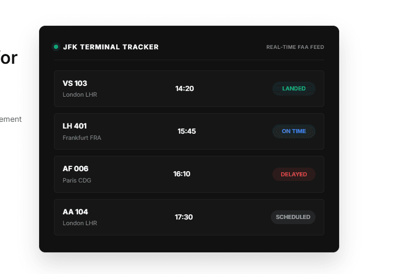 JFK terminal tracker
