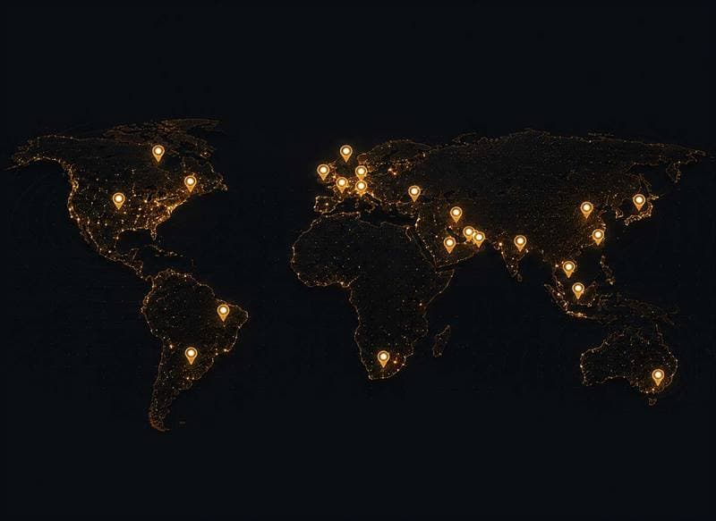 Blackbird Worldwide global coverage network map